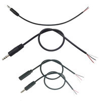 Câble audio TRS 3 pôles mâle, fils dénudés et étamés, faisceau radio pour autoradio, amplificateur, kit de réparation de casque