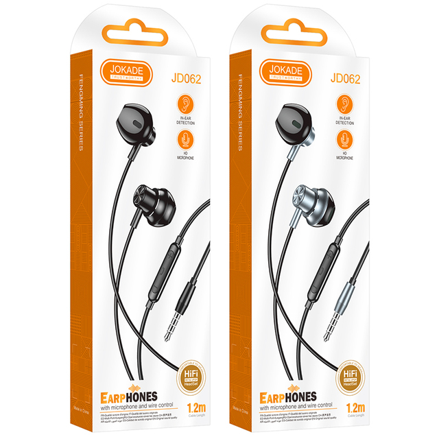 JOKADE Factory Direct Wholesale Metal Audio Tool | 3.5mm Plug Wire Control Sound Device with Mic Gray Black