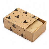 Boîte à savon d'Halloween personnalisée, boîte à tiroir en kraft avec impression de chapeau de sorcière, boîte d'emballage de savon artisanal en gros, boîte en papier écologique OEM