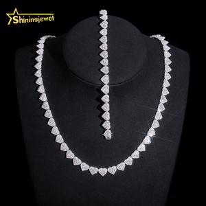 925 פופולרי כסף 8 מ "מ צורה לב moissanite שרשרת היפ הופ תכשיטים מעוטר מותאם אישית שרשרת הקובה גברים - Product Image 6