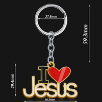 Porte-clés de voiture avec pendentif personnalisé «I Love jésus», porte-clés chrétien