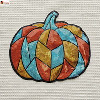 Patchs thermocollants personnalisés en chenille à sequins, thème Halloween, broderie éco-responsable, grande taille, motifs citrouille et fantôme, pour vêtements, vente en gros