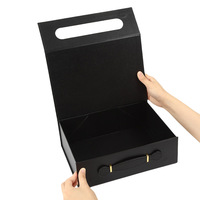 Boîtes cadeaux pliables en carton magnétique avec logo personnalisé et poignée en cuir PU pour bougies et cadres photo, emballage de luxe