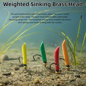 Cabeza de cobre espuma <span class=keywords><strong>Ninfa</strong></span> mosca mano atada señuelo de pesca con mosca cebo artificial <span class=keywords><strong>para</strong></span> trucha y salmón - Product Image 5