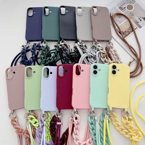 Date antichoc bandoulière corde <span class=keywords><strong>collier</strong></span> bandoulière lanière bonbons Silicone étui de téléphone portable pour <span class=keywords><strong>iPhone</strong></span> 16 Plus 16 Pro Max - Product Image 6