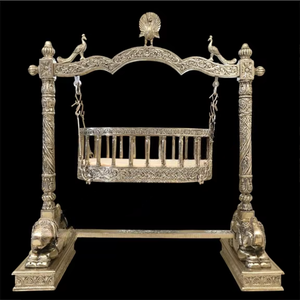 Elegante Columpio de madera real Jhula con detalles tallados para interiores de casas tradicionales Patio Jardín Balcón Espacios de vida interior - Product Image 4