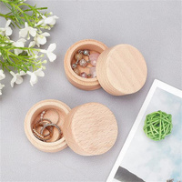 Boîte de Rangement en Bois Naturel, Petite Boîte Ronde à Bibelots, en Pin, à Peindre Soi-même