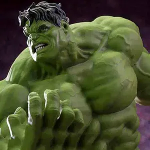 Dekorasi Dalam Ruangan Ukuran Hidup Patung Hulk Serat Kaca untuk Dijual