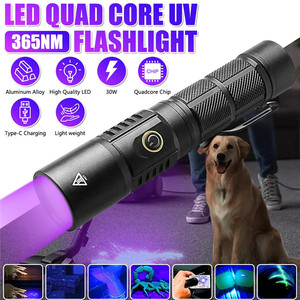 Mini Linterna UV <span class=keywords><strong>de</strong></span> 365nm Recargable por USB, Luz Negra para Detección <span class=keywords><strong>de</strong></span> Tinea, Manchas <span class=keywords><strong>de</strong></span> Orina <span class=keywords><strong>de</strong></span> Mascotas, Fugas, Minerales, Dinero y Escorpiones - Product Image 4