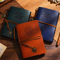 Agenda vintage avec ancre de pirate et feuille, papeterie A5 A6 A7, carnet rétro, feuilles remplaçables, en cuir PU, cadeau, mini, 80 feuilles, gaufré