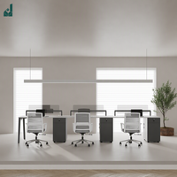 Bureau de travail ergonomique moderne et minimaliste, durable, pour 2 à 6 personnes, avec écran de confidentialité, table d'ordinateur pour le personnel, pour les lieux de travail