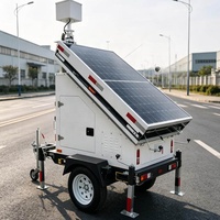 Remorques de sécurité solaires à mobilité flexible avec panneaux solaires extérieurs pour la surveillance temporaire