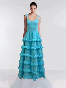 Français <span class=keywords><strong>Vintage</strong></span> Sexy élégant licou <span class=keywords><strong>gaine</strong></span> ventre gâteau ourlet longue épissage couleur unie robes tenue décontractée pour les femmes - Product Image 5