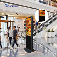 Pantalla Digital Interactiva Táctil de Doble Cara 4K para Interiores INGSCREEN con SDK de Animación, WiFi y Soporte de Pie para Centros Comerciales
