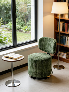 Tamburound Nordic Fabric Swivel Makeup <strong>Stool</strong> with Rotating Backrest for <strong>Bedroom</strong> Dressing Chair - Product Image 2