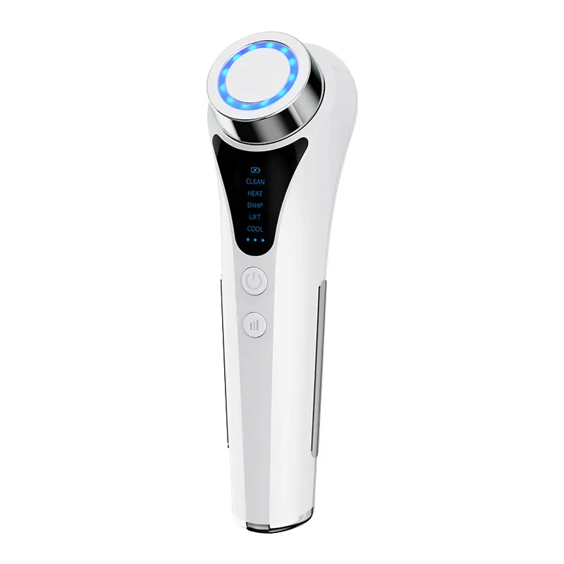 Marteau à froid LED à lumière rouge et bleue Salon de beauté facial Petit marteau à glace Vibration Instrument de beauté