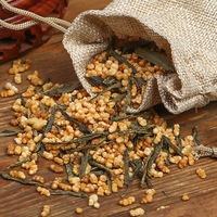 Thé vert Genmaicha aux herbes naturelles de marque privée, feuilles de thé vert au riz brun torréfié, arôme doux de noix, goût doux et onctueux, faible teneur en caféine