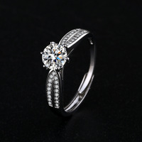 Bague de fiançailles éternelle en moissanite cultivée en laboratoire, bijoux en diamant personnalisés de l'usine Madonna, bague en moissanite pour femmes