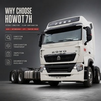 Camion tracteur HOWO TH7 6x4 500HP d'occasion de qualité supérieure avec quinquième essieu robuste pour le transport de remorques, camion benne HOWO