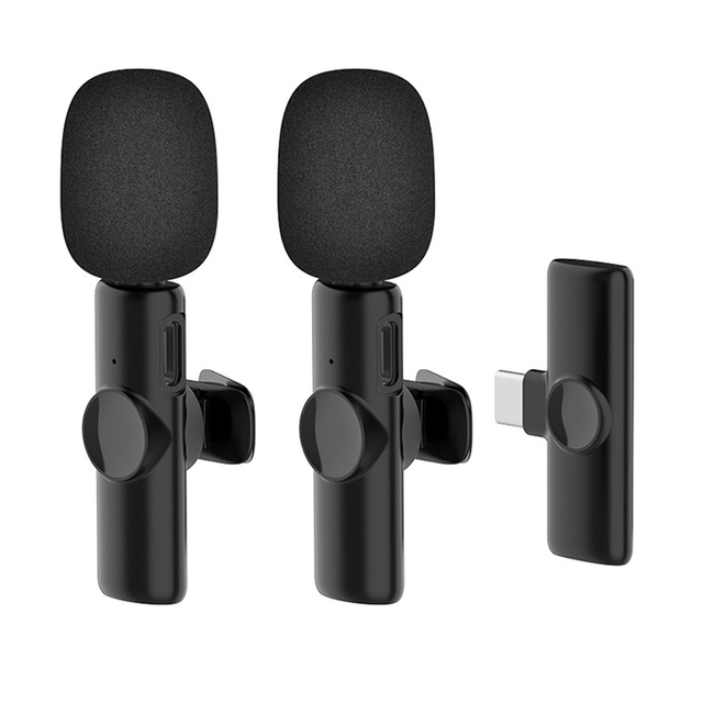 K11 Wireless Lavalier Microphone Portable Audio Video Recording Mic for iPhone for Live Broadcast Noise Cancelling