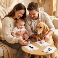 Lot de 14 cartes de jalons de développement pour bébé sans encre, kit d'empreintes manuelles et de pieds, kit d'empreintes de pieds pour nouveau-né
