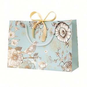 Custom Personalized Print Logo Sliding Jewelry <b>Box</b> Folding Shopping Paper <b>Gift</b> Bags with Rope Handles - Product Image 3