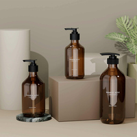 Gel douche toner nettoyant pour le corps transparent personnalisé de 250ml 500ml savon liquide pour chambre laque pour cheveux bouteille de shampoing en plastique et bouteilles d'après-shampoing