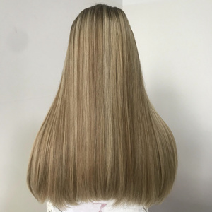 Entrega rápida Ashy Blonde Swiss Lace Virgin Human European Russian Hair 24 pulgadas 60cm Long Kosher Jewish Lace Top Peluca - Product Image 3