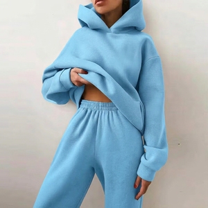 Set Felpa <span class=keywords><strong>Oversize</strong></span> con Logo Personalizzato per <span class=keywords><strong>Donna</strong></span>, Vendita all'Ingrosso, Set Due Pezzi in Cotone Felpato con Felpa e Pantaloni per <span class=keywords><strong>Donna</strong></span> - Product Image 3