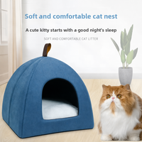 Vente en gros d'usine : Tapis de couchage pour animaux de compagnie en velours style yourte, tente dôme pour petits chiens et chats