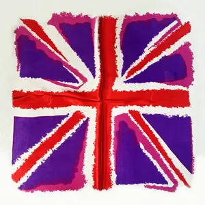 Wholesale Square Scarf For Women London Country Flag Satin Silk Scarf 60*60cm Fashion Head Scarf