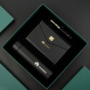 Customizable Corporate Luxury Loose-<b>leaf</b> <b>Book</b> Gift Set With Led Thermos Flask Custom logo Leather Notebook Gift Box With Pen - Product Image 2