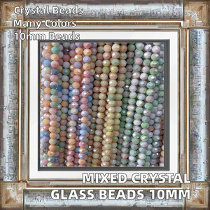 Cuentas Sueltas de Cristal y Perla de Vidrio de 10 mm en Colores Verde Pavo Real, Rosa, Naranja y Gris Oscuro para Joyería - Product Image 2