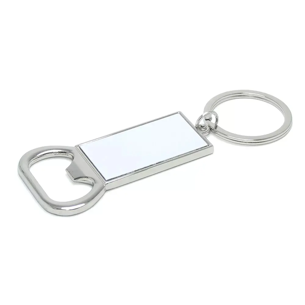 Metalen Sleutelhanger Sleutelhanger Flesopener Met Op Maat Bedrukte Logo Sticker Sublimatie Metalen Opener