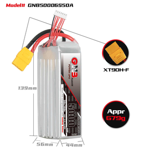 แบตเตอรี่ลิเธียม GNB 5000mah 6S 5S 4S 3S 2S 22.2V 50C XT90 RC LiPo แบตเตอรี่สำหรับเฮลิคอปเตอร์  ประสิทธิภาพการปล่อยประจุสูง - Product Image 4