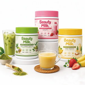 Poudre de Lait de Beauté au Collagène Multi-Saveurs Fruits & Matcha – Boisson Alimentaire Éclat de Peau - Product Image 1