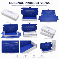 Boîte en carton pliable pour expédition aérienne, avec logo personnalisé, écologique, grande, blanche, bleu foncé, pour semelles de chaussures
