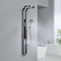 Nouvel arrivage 2026 : Ensemble de douche cascade noir multifonction avec panneau de douche spa à jets massants et LED