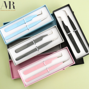 Pince à épiler pour l'isolement des cils Pince à épiler personnalisée en bonne fibre Ensemble de pointes en fibre Pince à épiler à volume de démarrage à 90 degrés - Product Image 6