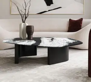 luxury natural marble coffee table sofa end table central table for modern home hotel lobby furniture oval