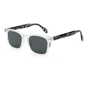 Lunettes de soleil carrées tendance de haute qualité, nouvelle mode, monture en métal bleu, verres acryliques, protection UV400, logo personnalisé. - Product Image 2