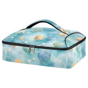 Bandeja para Hornear Aislada de Nailon con Diseño de Conchas Marinas de Hawái en Acuarela, Impresión Personalizada - Product Image 1