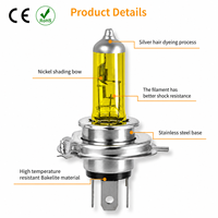 Vente d'usine, ampoules halogènes en verre de quartz H4 12V 100/90W, lumière dorée, ampoule de phare de voiture, certificat CE RoHS