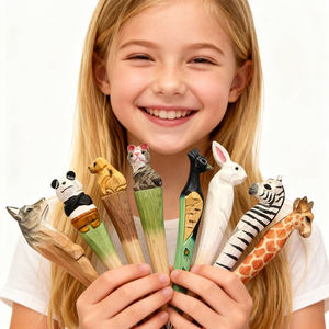 कारखाने कस्टम प्राकृतिक लकड़ी के नक्काशीदार जानवरों के साथ जानवरों के पेन उपहार के लिए लकड़ी के प्रचार बॉलपॉइंट पेन - Product Image 4