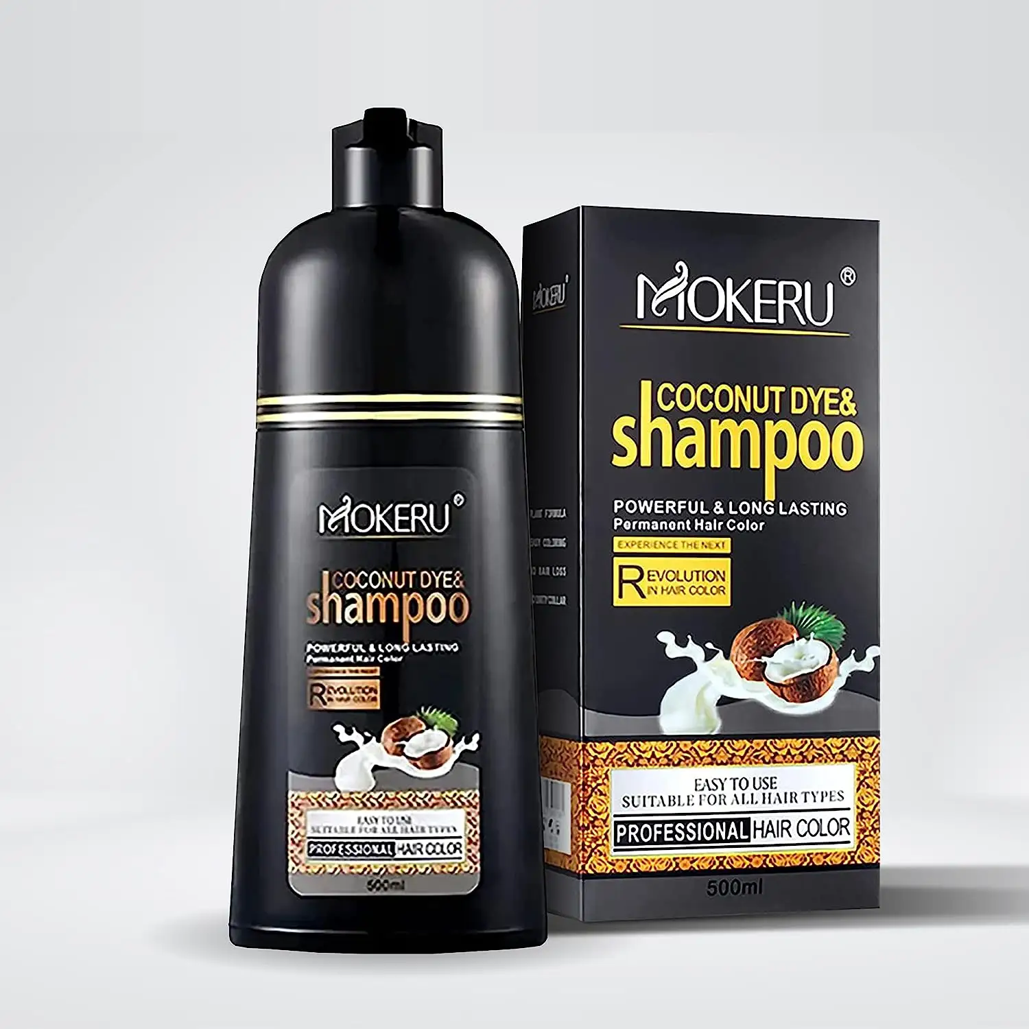 Long Lasting Coconut Oil Hair Color Shampoo Natural Black Hair Dye For Women Men Covering Gray Hair Accept OEM ODM