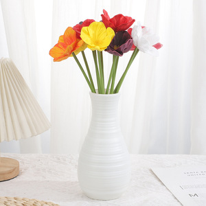 ดอกป๊อปปี้ PU ขนาดเล็ก ผลิตจากโรงงานเดียว สีขาว แดง ชมพู เหลือง แดงซันเซ็ท ดำ ม่วง สำหรับตกแต่งบ้าน ห้องนั่งเล่น - Product Image 1