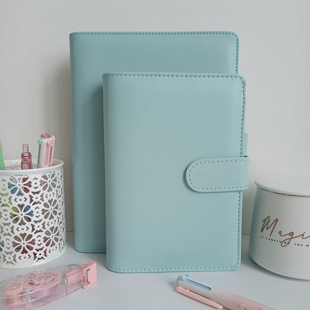 Cubierta azul de la carpeta del presupuesto