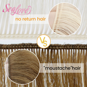 Trame hybride Genius Wefts de luxe, aspect noué à la main, découpable, pour cheveux fins, cheveux vierges slaves, trame invisible sans couture, 100g - Product Image 6