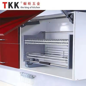 Giỏ nâng hạ tủ bếp có thể điều chỉnh, đóng êm, kéo đôi, giỏ nâng hạ, giá để bát đĩa nhà bếp - Product Image 5