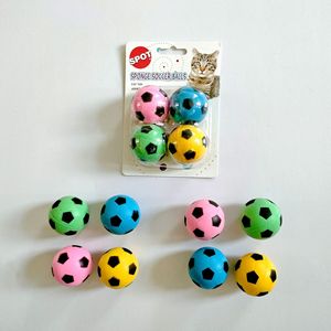 Balle élastique pour animaux de compagnie en mousse de latex naturel couleur football chat morsure jeu interactif balle de jouet peut être personnalisé couleur emballage - Product Image 5